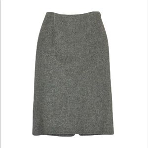 MAX MARA Wool Cashmere Blend Midi Pencil Skirt